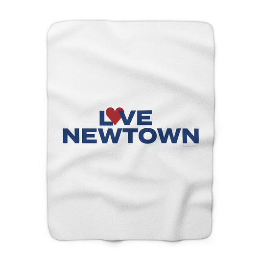 Love Newtown Sherpa Fleece Blanket