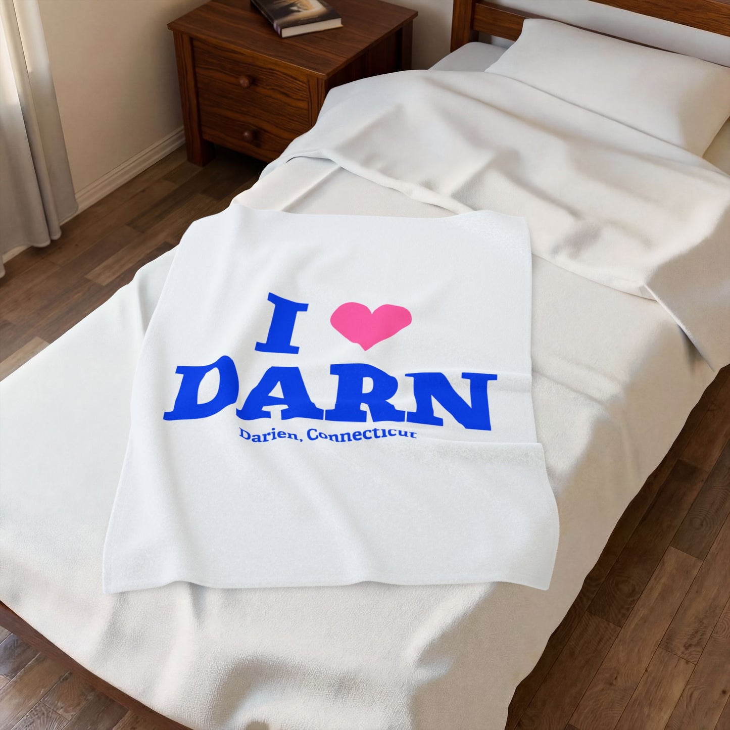 I Heart DARN Velveteen Plush Blanket