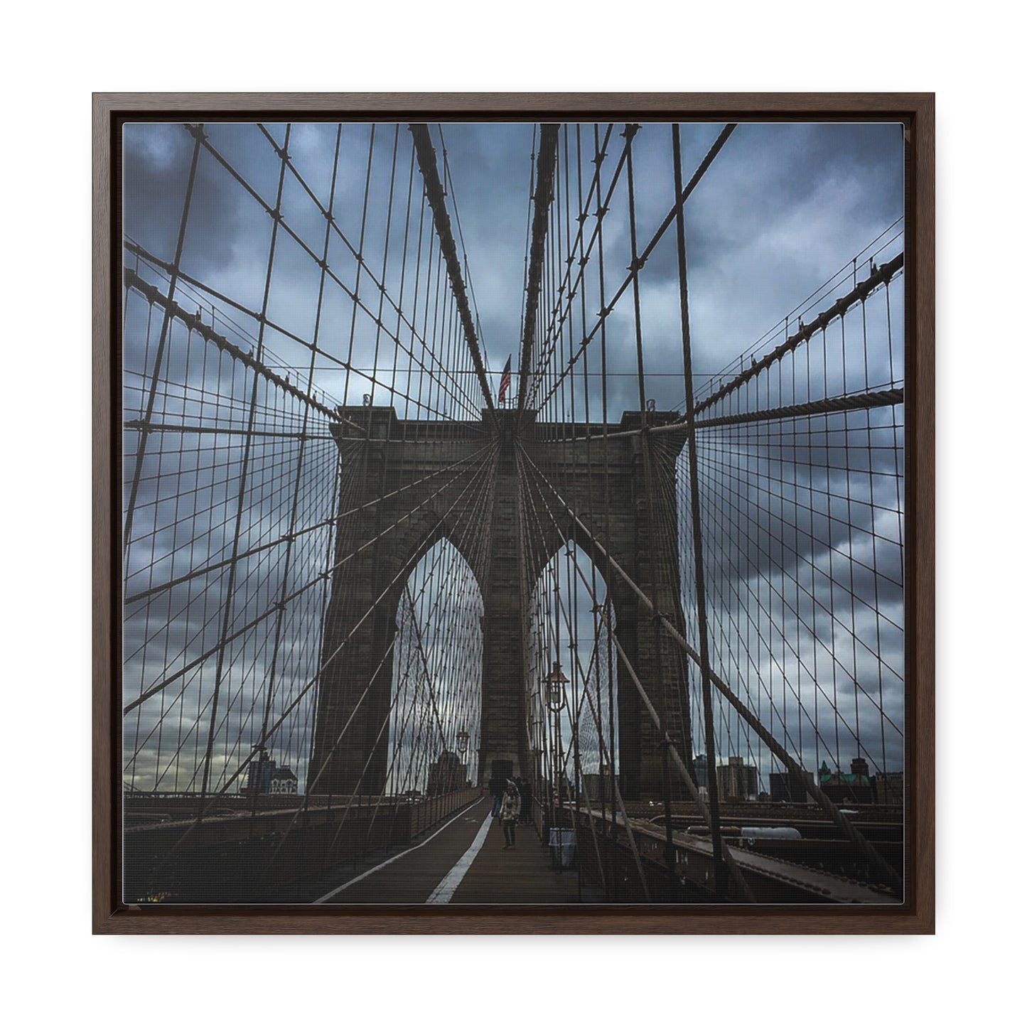 In the middle of the bridge Gallery Canvas Wraps, Square Frame