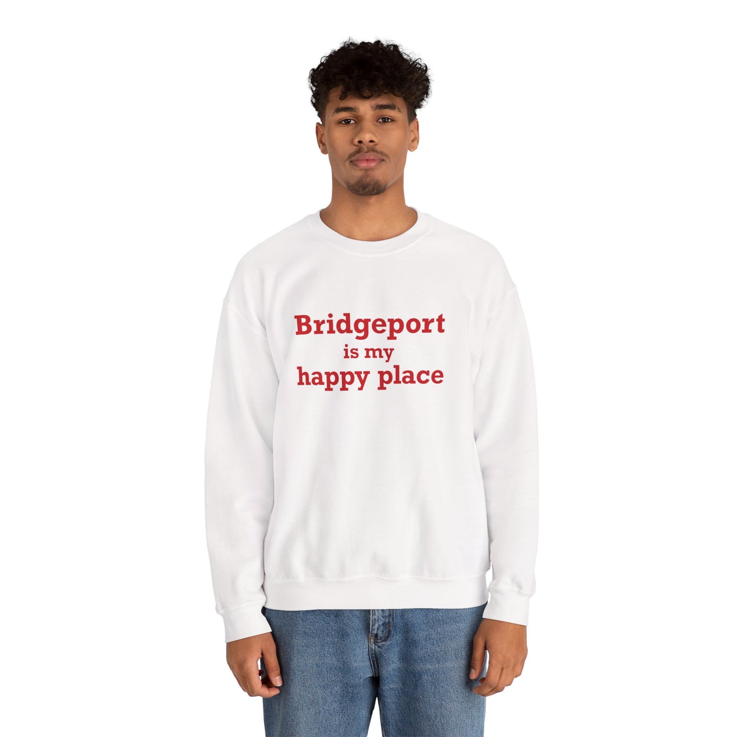 Bridgeport Is My Happy Place Unisex Heavy Blend™ Crewneck Sweatshirt