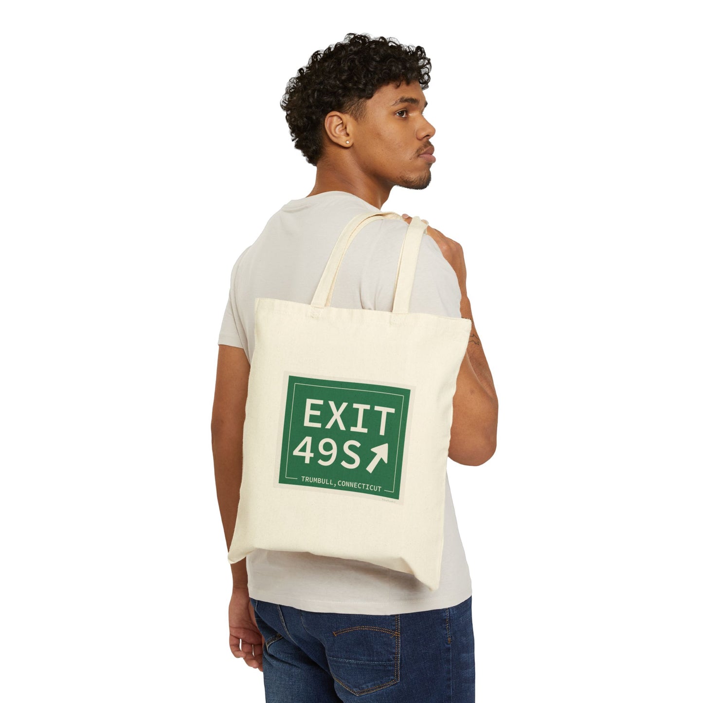Vintage Exit 49S  Merritt Parkway Sign Cotton Canvas Tote Bag