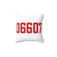 06607 Bridgeport Connecticut Zip Code Spun Polyester Square Pillow