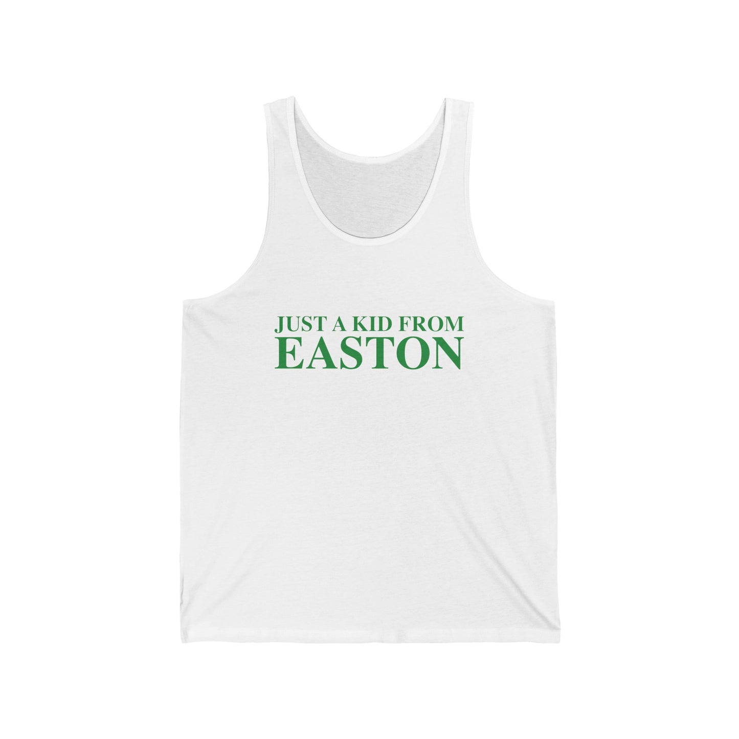 Just a kid from Easton Unisex Jersey Tank Top