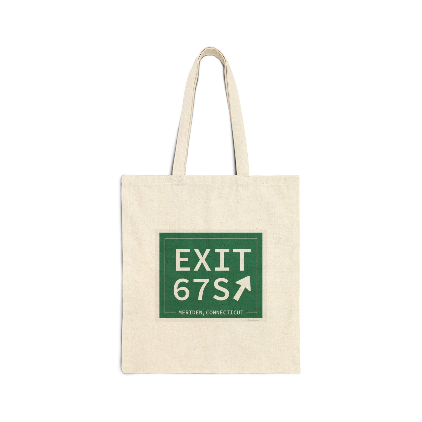 Vintage Exit 67S WCP Sign Cotton Canvas Tote Bag