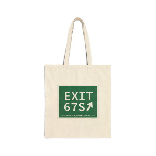Vintage Exit 67S WCP Sign Cotton Canvas Tote Bag