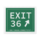 Vintage Exit 36 Merritt Parkway Sign Matte Canvas, Stretched, 1.25"
