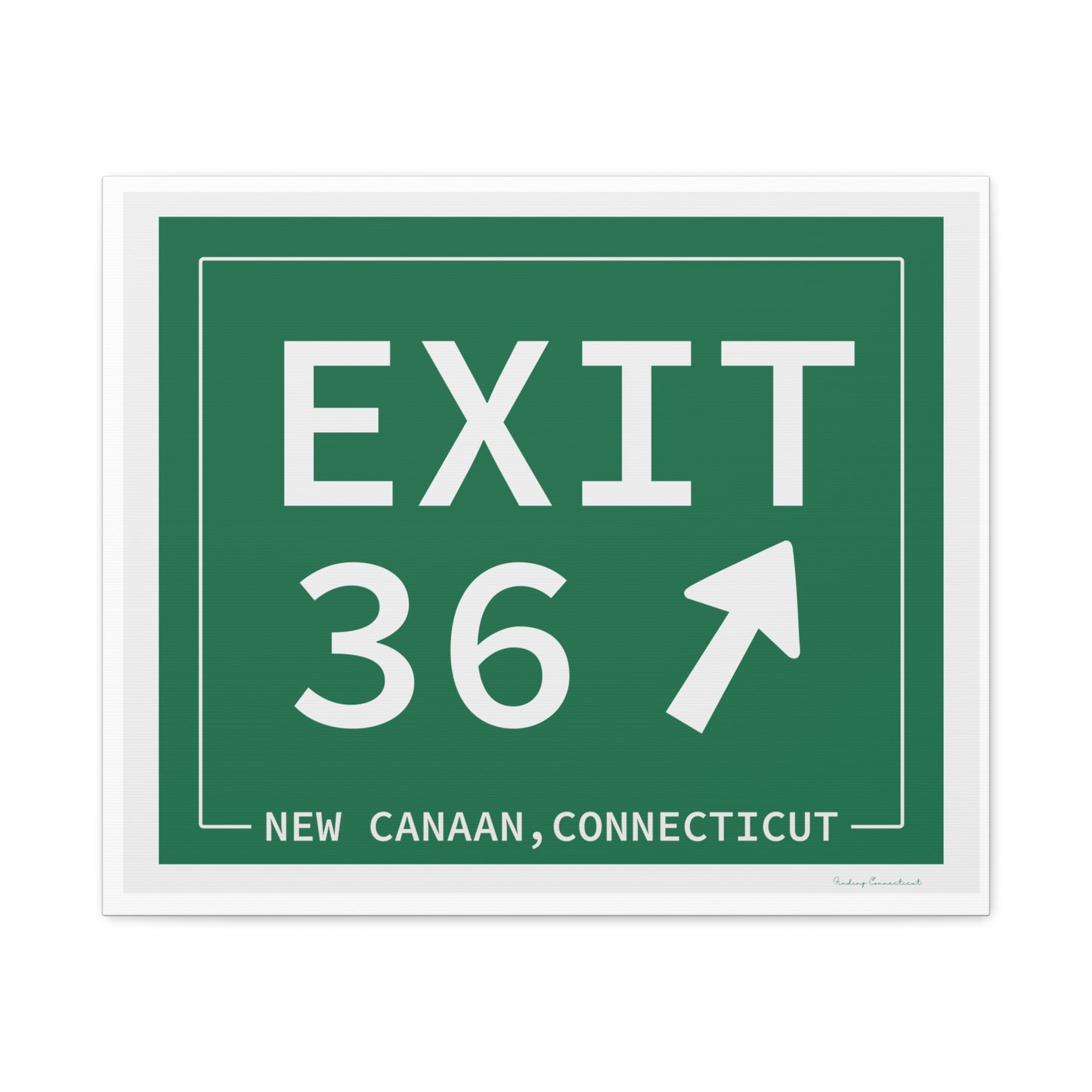 Vintage Exit 36 Merritt Parkway Sign Matte Canvas, Stretched, 1.25"