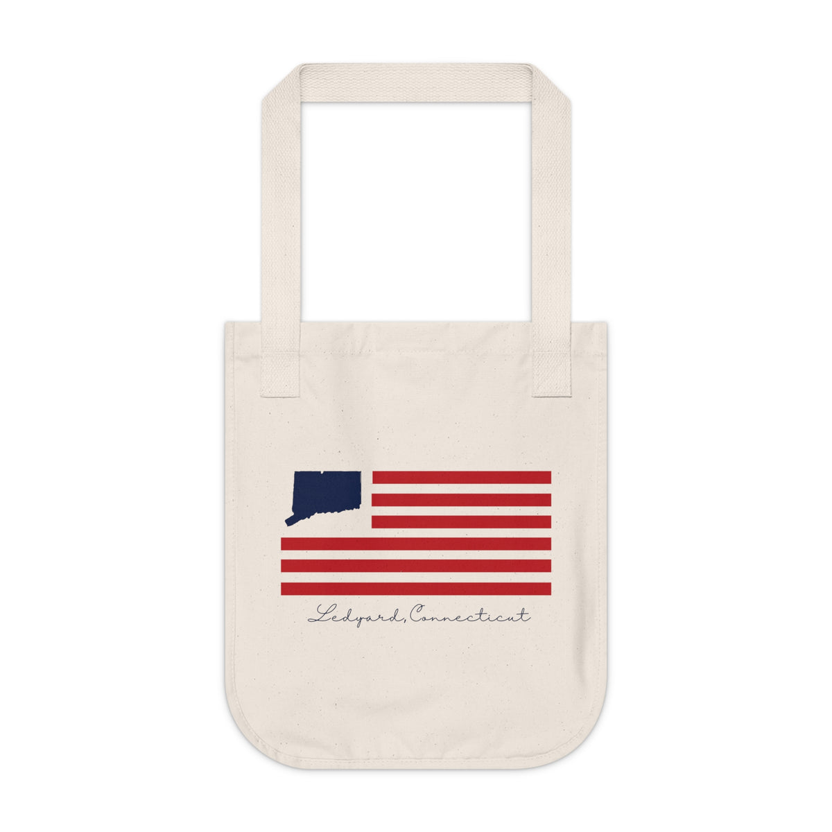Ledyard Connecticut Flag Organic Canvas Tote Bag