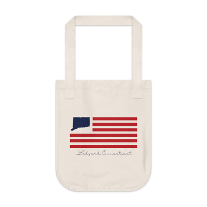 Ledyard Connecticut Flag Organic Canvas Tote Bag