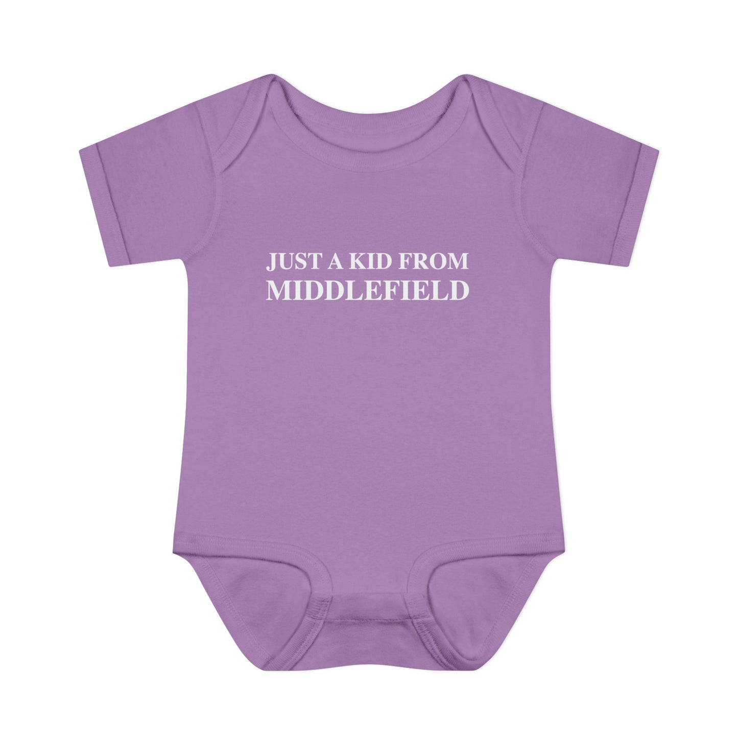 Just a kid from Middlefield Infant Baby Rib Bodysuit