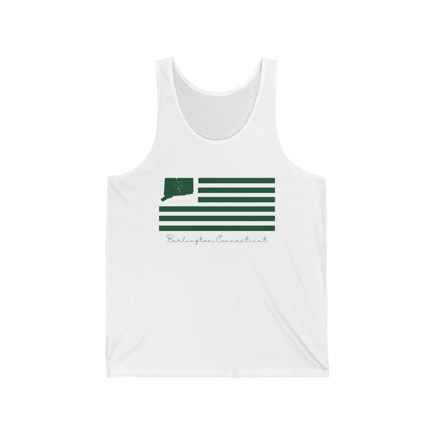 Burlington Connecticut St. Patrick’s Day Flag Unisex Jersey Tank Top