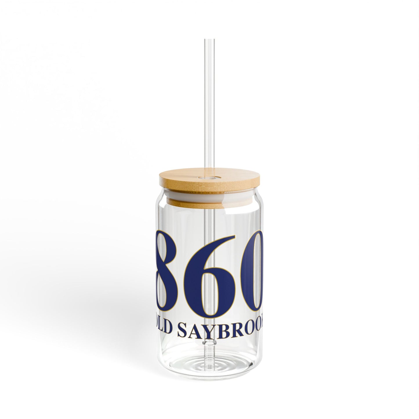 860 Old Saybrook Glass Can with Straw and Lid, 16oz