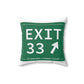 Vintage Exit 33 Merritt Parkway Sign Spun Polyester Square Pillow