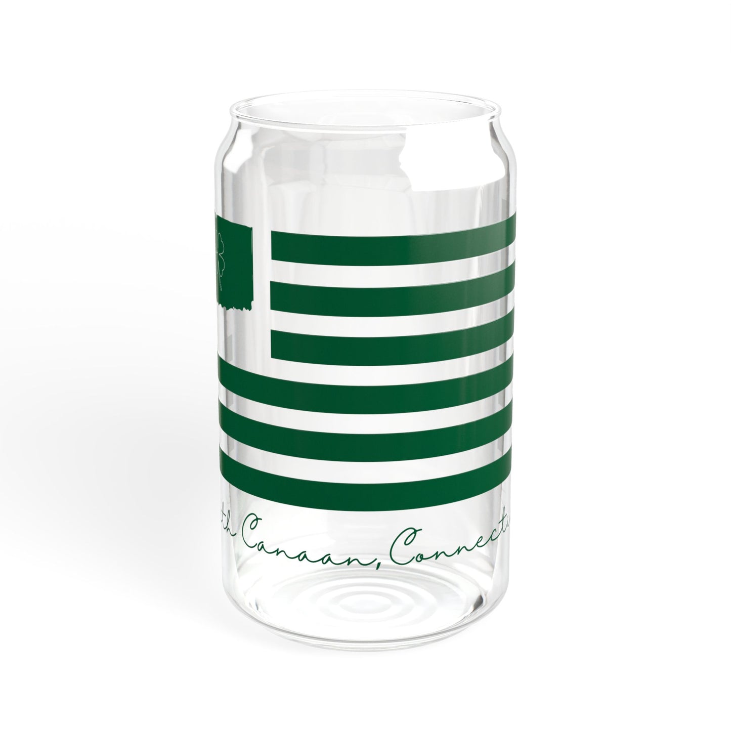 North Canaan Connecticut St. Patrick’s Day Flag Sipper Glass, 16oz