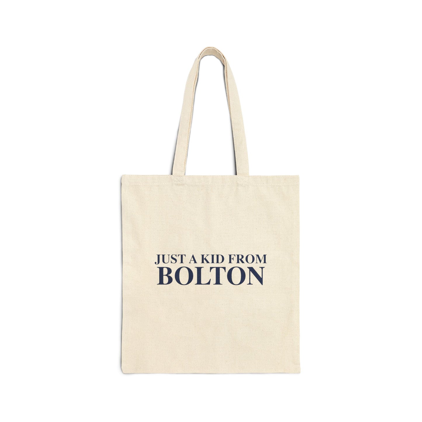 Just a kid from Bolton Cotton Canvas Tote Bag