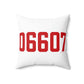 06607 Bridgeport Connecticut Zip Code Spun Polyester Square Pillow
