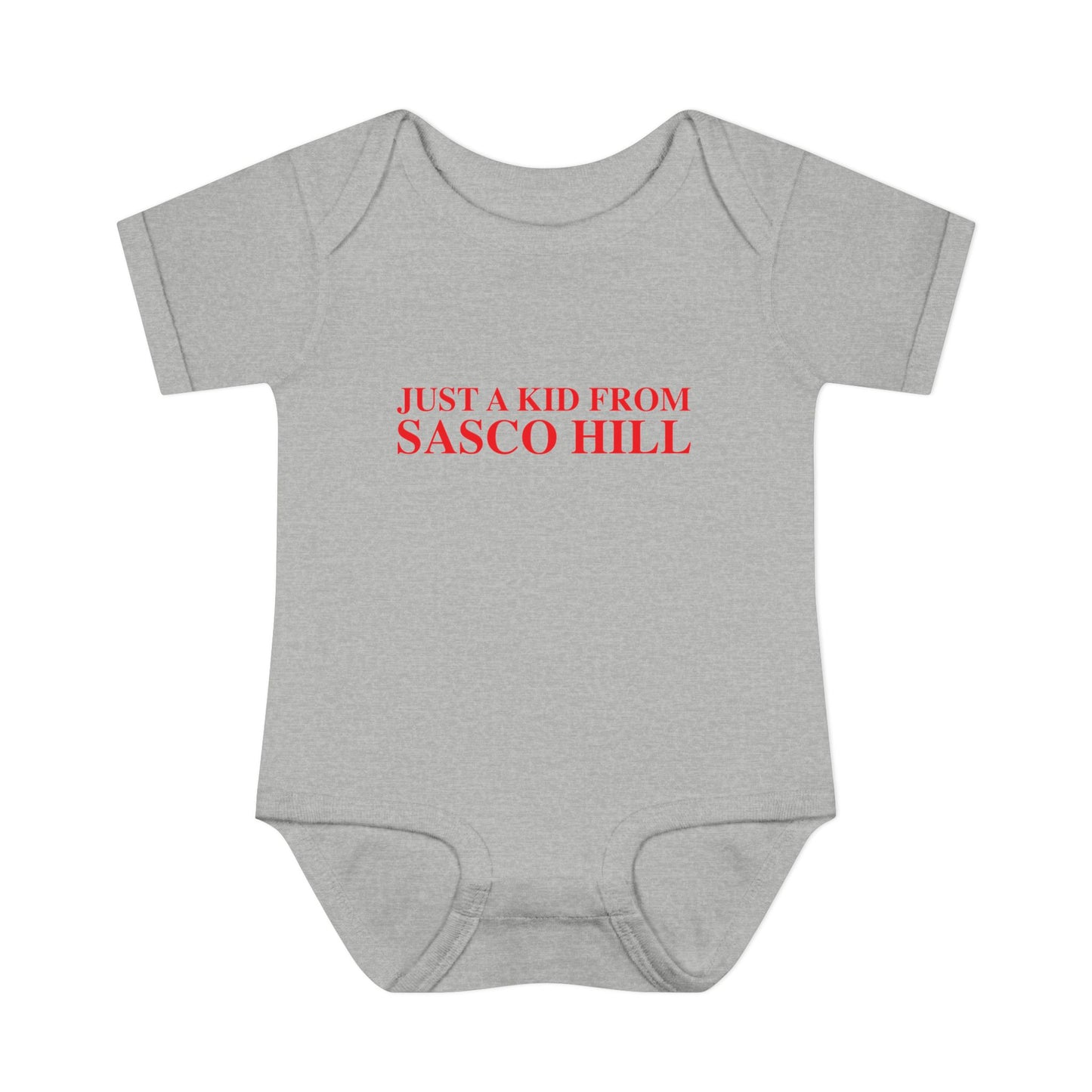 Just a kid from Sasco Hill Infant Baby Rib Bodysuit