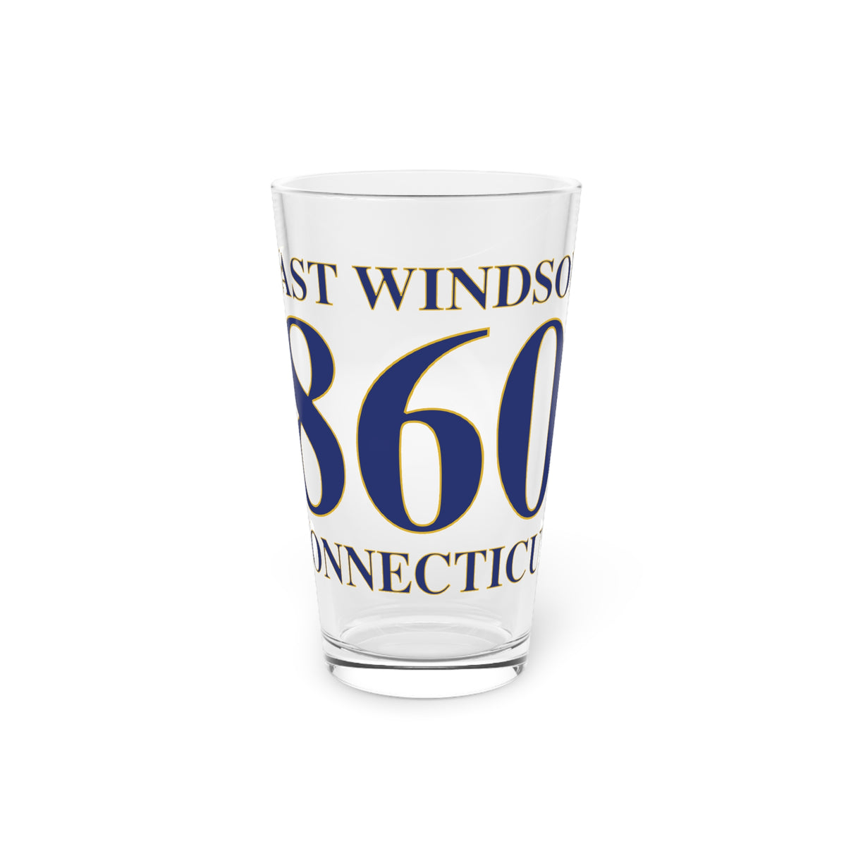 East Windsor 860 Connecticut Pint Glass, 16oz