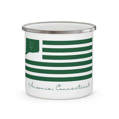 Ansonia Connecticut St. Patrick’s Day Flag Enamel Camping Mug