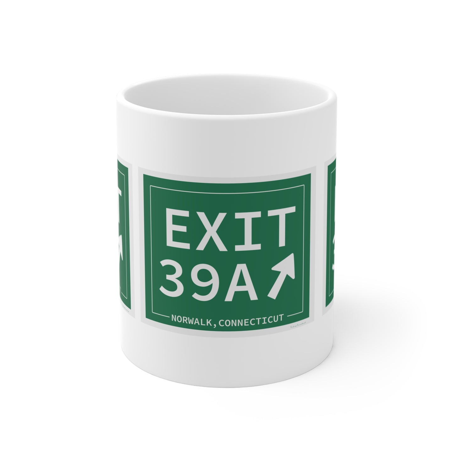 Vintage Exit 39A Merritt Parkway Sign Mug 11oz
