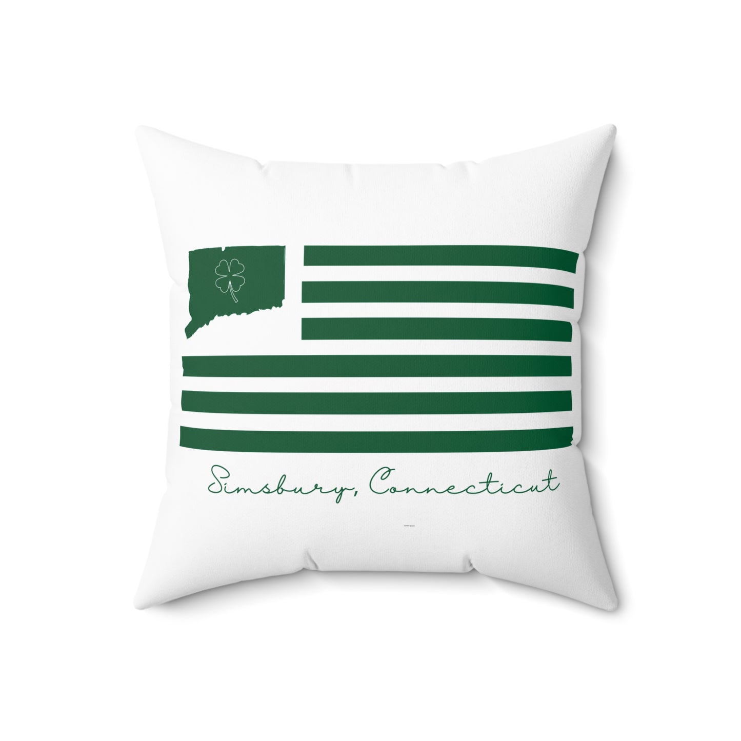 Simsbury Connecticut St. Patrick’s Day Flag Spun Polyester Square Pillow