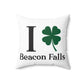 I Clover Beacon Falls Spun Polyester Square Pillow