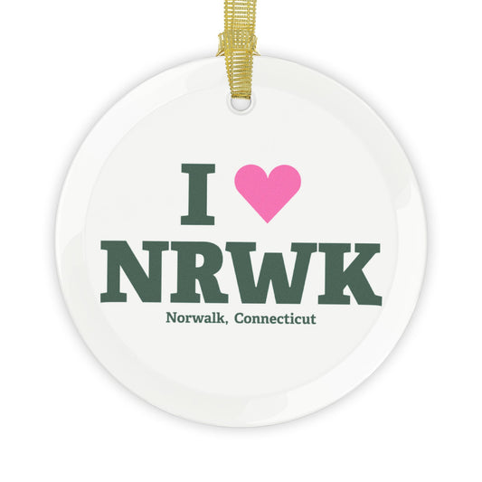 I Heart NRWK Glass Ornaments