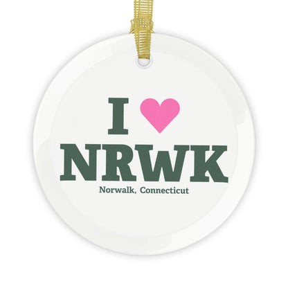 I Heart NRWK Glass Ornaments