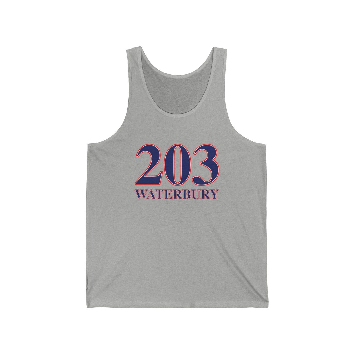 203 Waterbury Red, White & Blue Unisex Jersey Tank Top