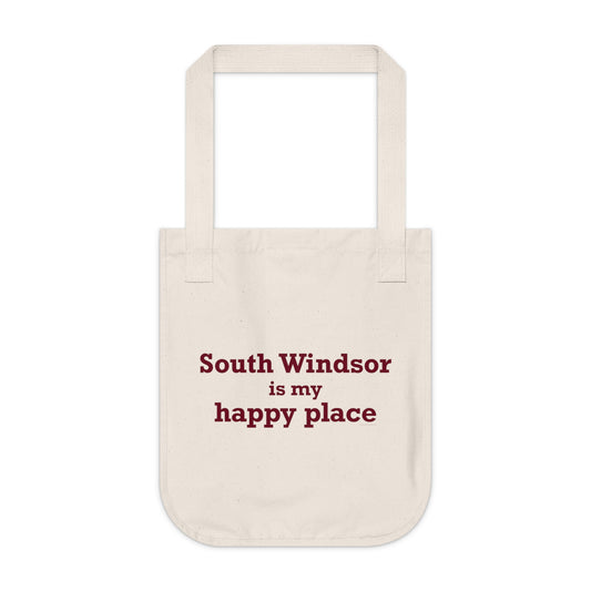 South Windsor is My Happy Place Organic Canvas Tote Bag