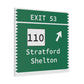 Vintage Merritt Parkway Exit 53 Sign Matte Canvas, Stretched, 1.25"