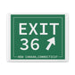 Vintage Exit 36 Merritt Parkway Sign Matte Canvas, Stretched, 1.25"