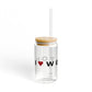 Weston Vision Glass Can with Straw and Lid, 16oz