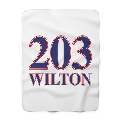 203 Wilton Red White & Blue Sherpa Fleece Blanket