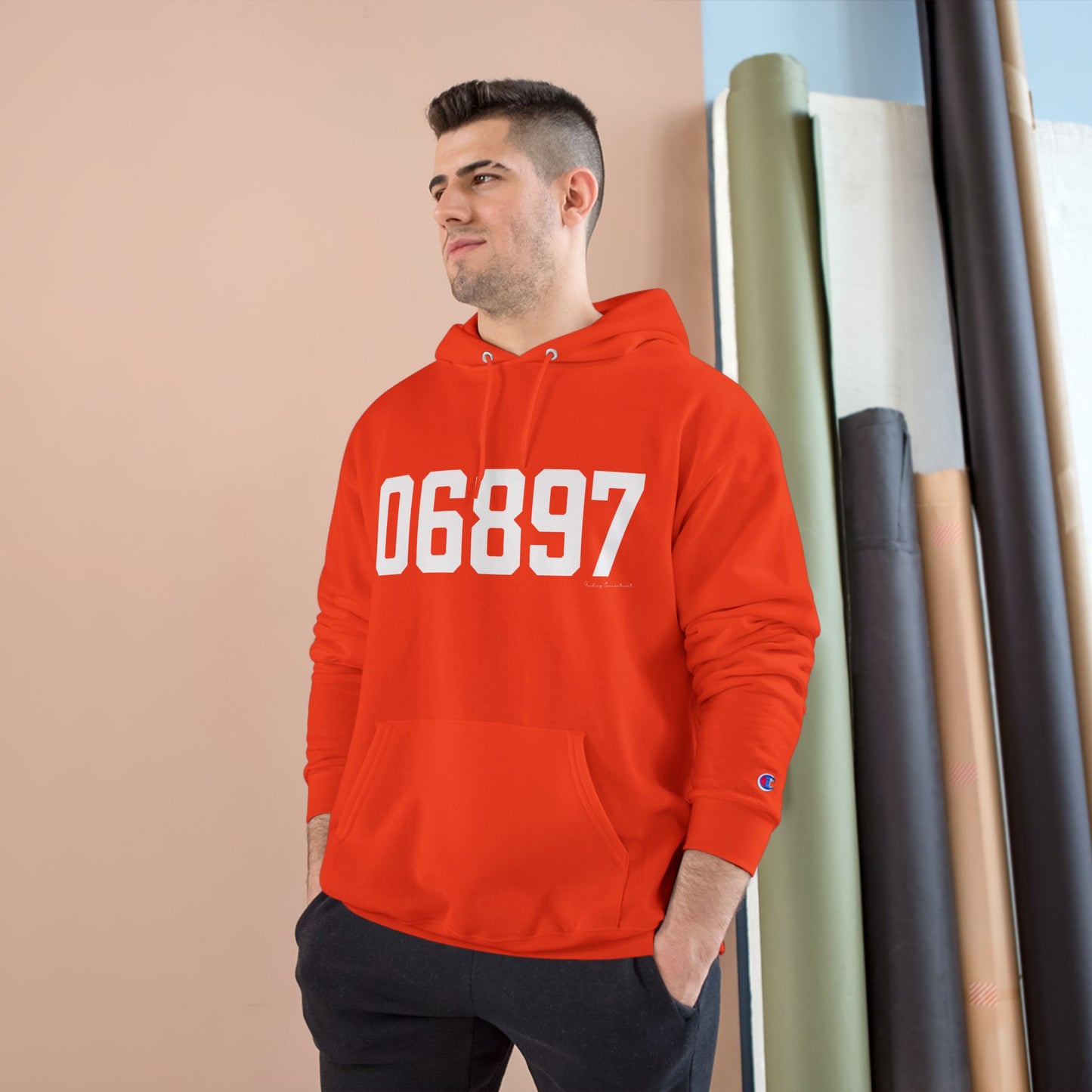 06897 Wilton CT Zip Code Champion Hoodie Sweatshirt