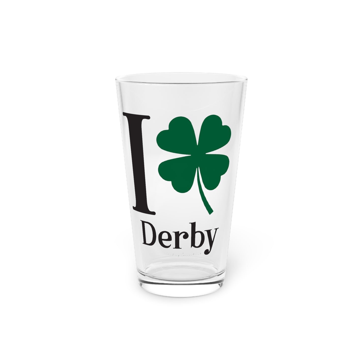I Clover Derby Pint Glass, 16oz