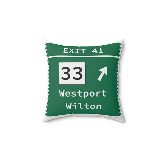 Vintage Merritt Parkway Exit 41 Sign Spun Polyester Square Pillow