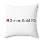 I Heart Greenfield Hill. Spun Polyester Square Pillow