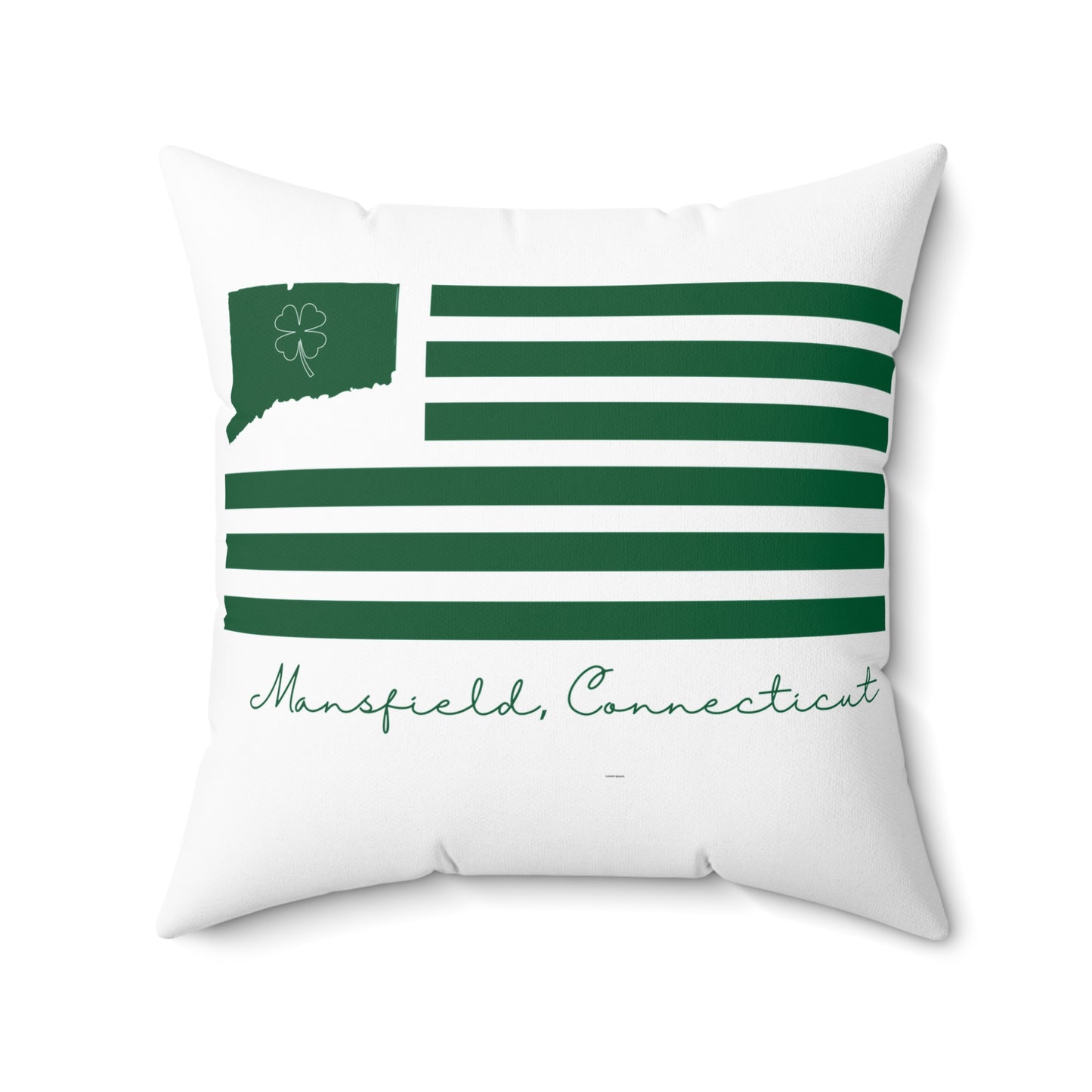 Mansfield Connecticut St. Patrick’s Day Flag Spun Polyester Square Pillow