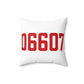 06607 Bridgeport Connecticut Zip Code Spun Polyester Square Pillow
