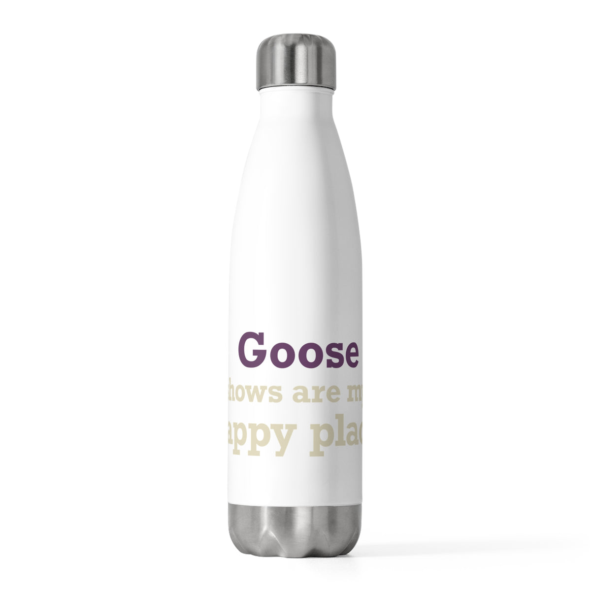 Goose Shows Are My Happy Place - Cream & Purple 20oz Insulated Bottle