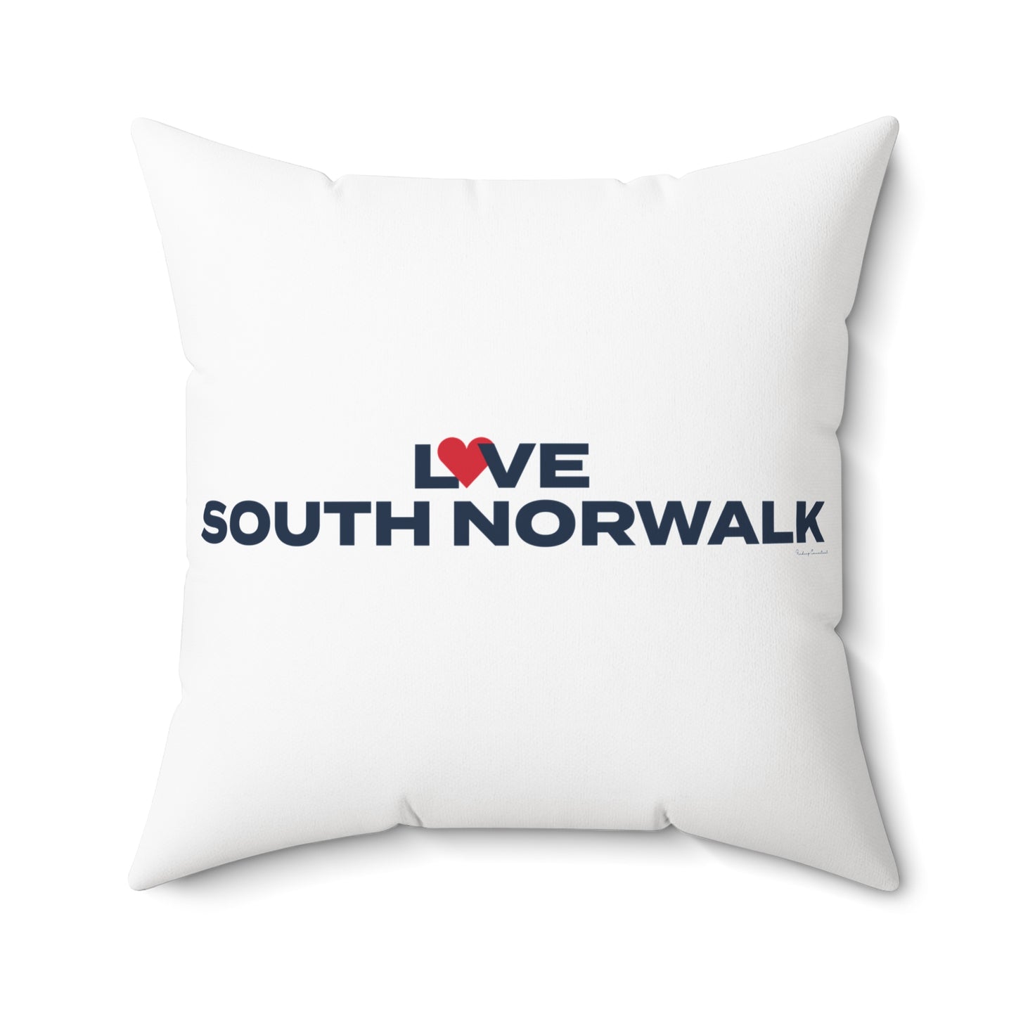 Love South Norwalk Spun Polyester Square Pillow