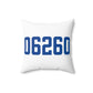 06260 Putnam Connecticut Zip Code Spun Polyester Square Pillow