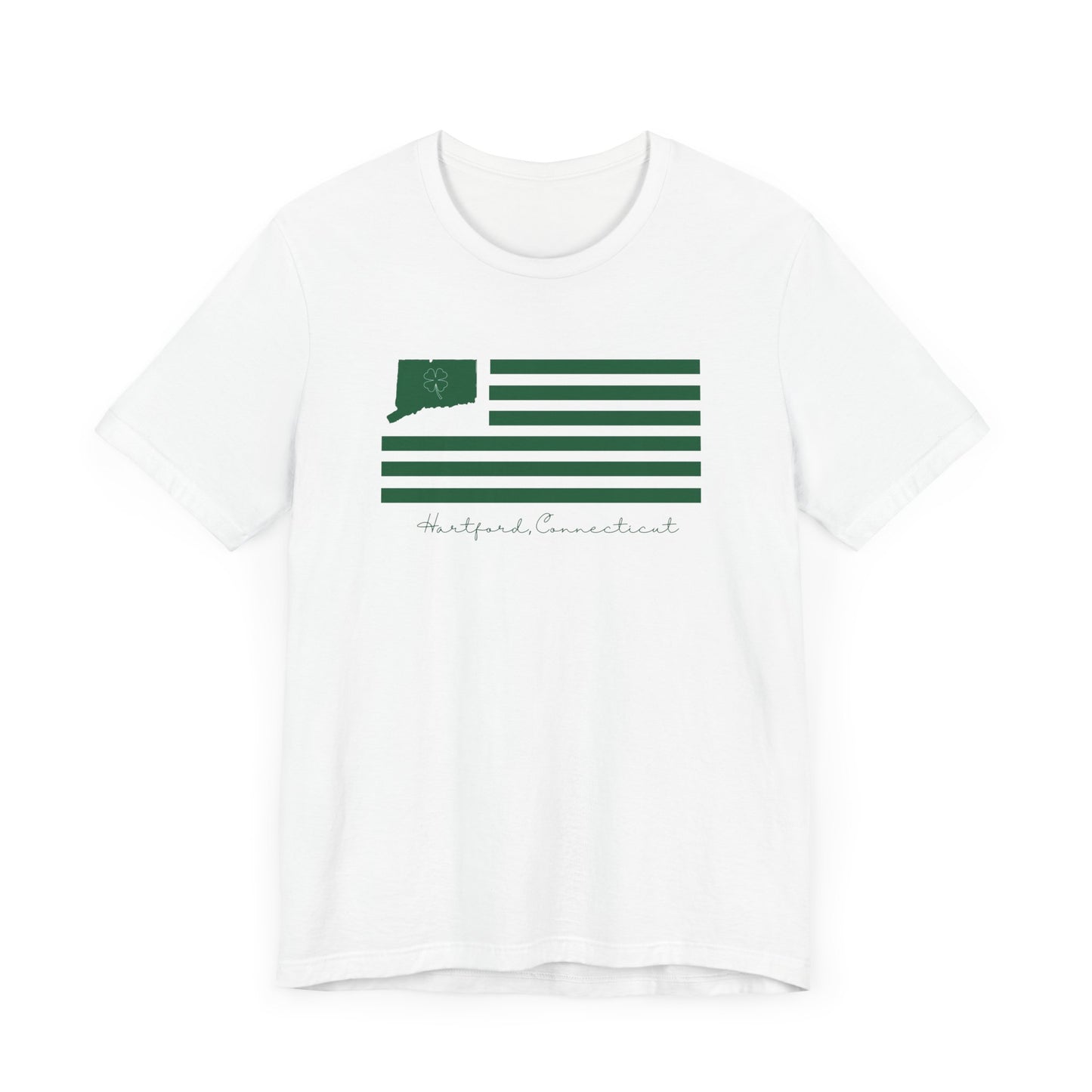 Hartford Connecticut St. Patrick’s Day Flag Unisex Jersey Short Sleeve T-Shirt