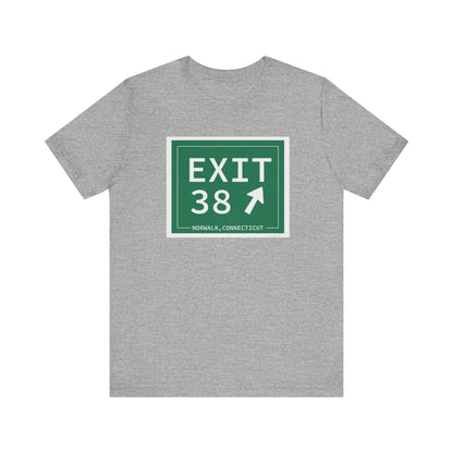 Vintage Exit 38 Merritt Parkway Sign Unisex Jersey Short Sleeve T-Shirt