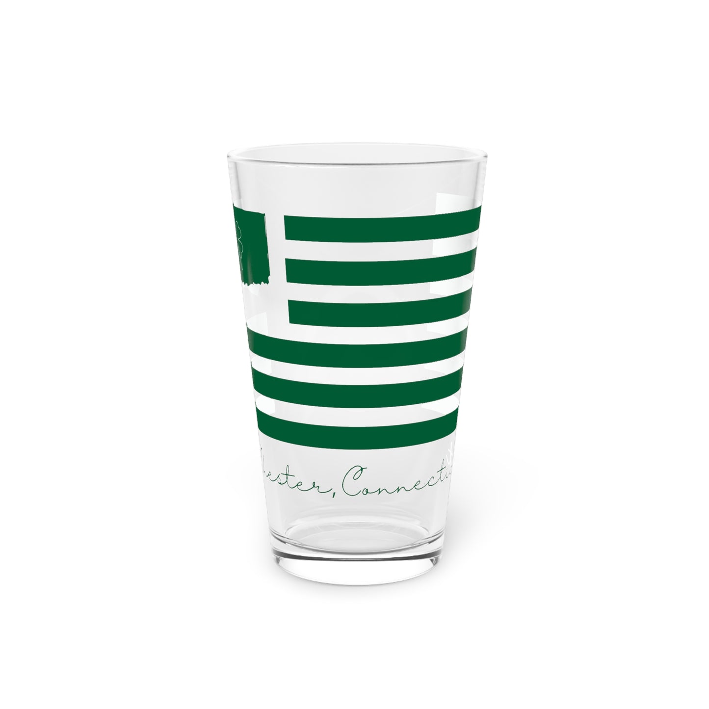 Chester Connecticut St. Patrick’s Day Flag Pint Glass, 16oz