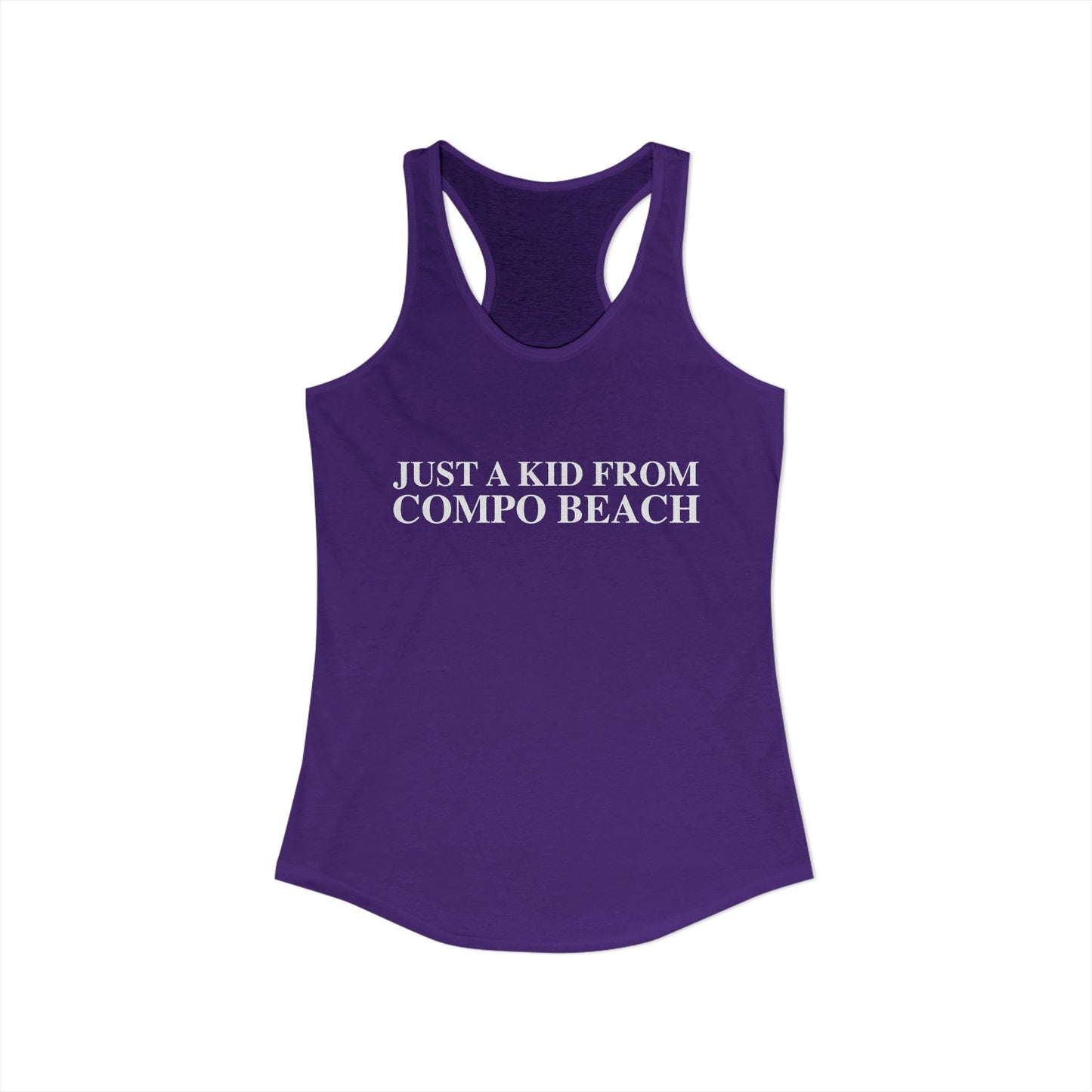 Just a kid from Compo Beach Women's Ideal Racerback Tank Top