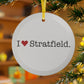 I Heart Stratfield. Glass Ornaments