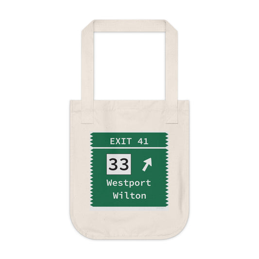 Vintage Merritt Parkway Exit 41 Sign Organic Canvas Tote Bag
