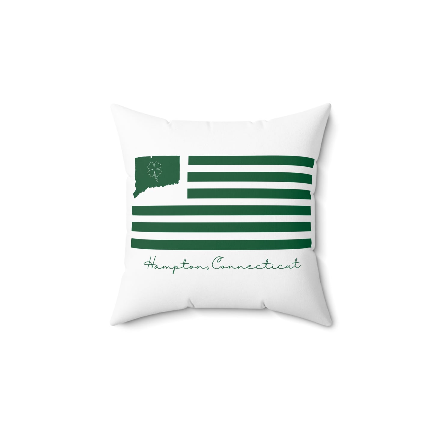 Hampton Connecticut St. Patrick’s Day Flag  Spun Polyester Square Pillow